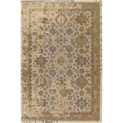 Castello Rug - 15547 by Surya in light gray, aqua, denim, light brown, brown. Made from 100% wool in a unique style.