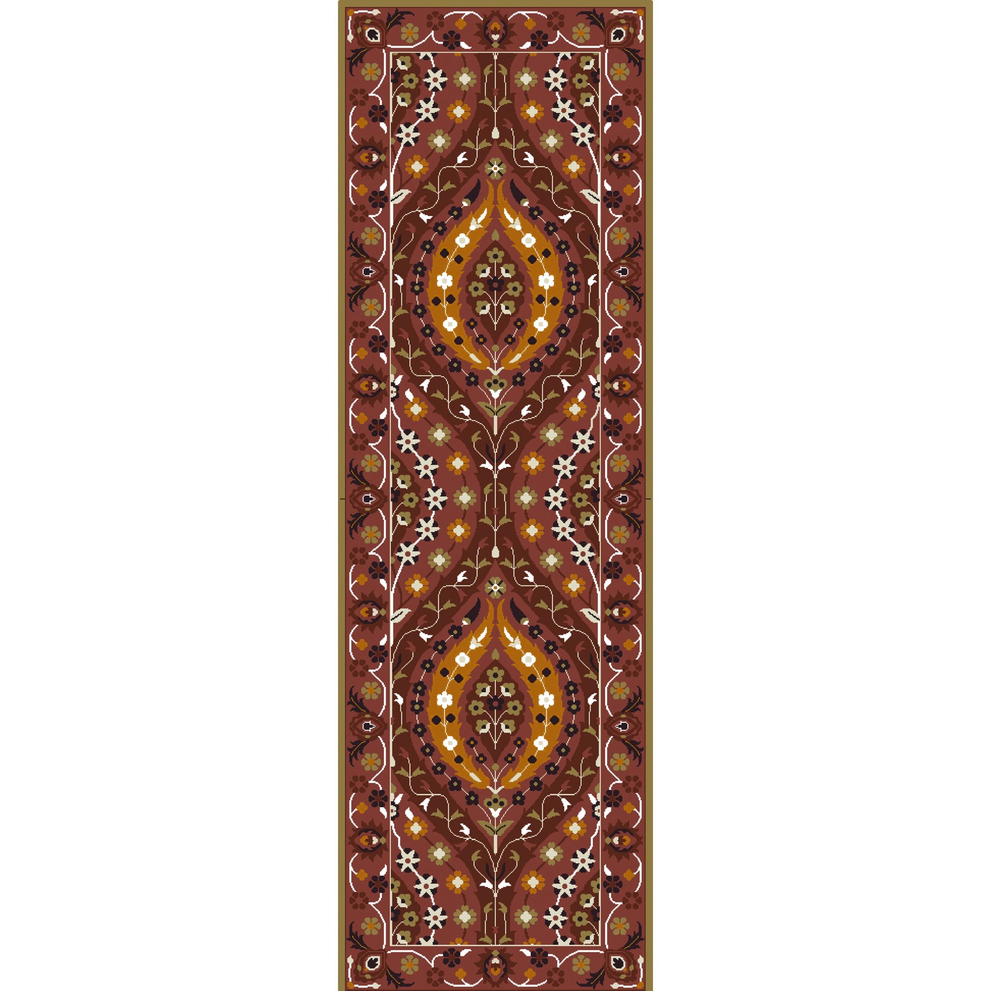 Castello Rug - 15548 by Surya in burgandy, camel, rust, medium purple, olive, tan. Made from 100% wool in a unique style.