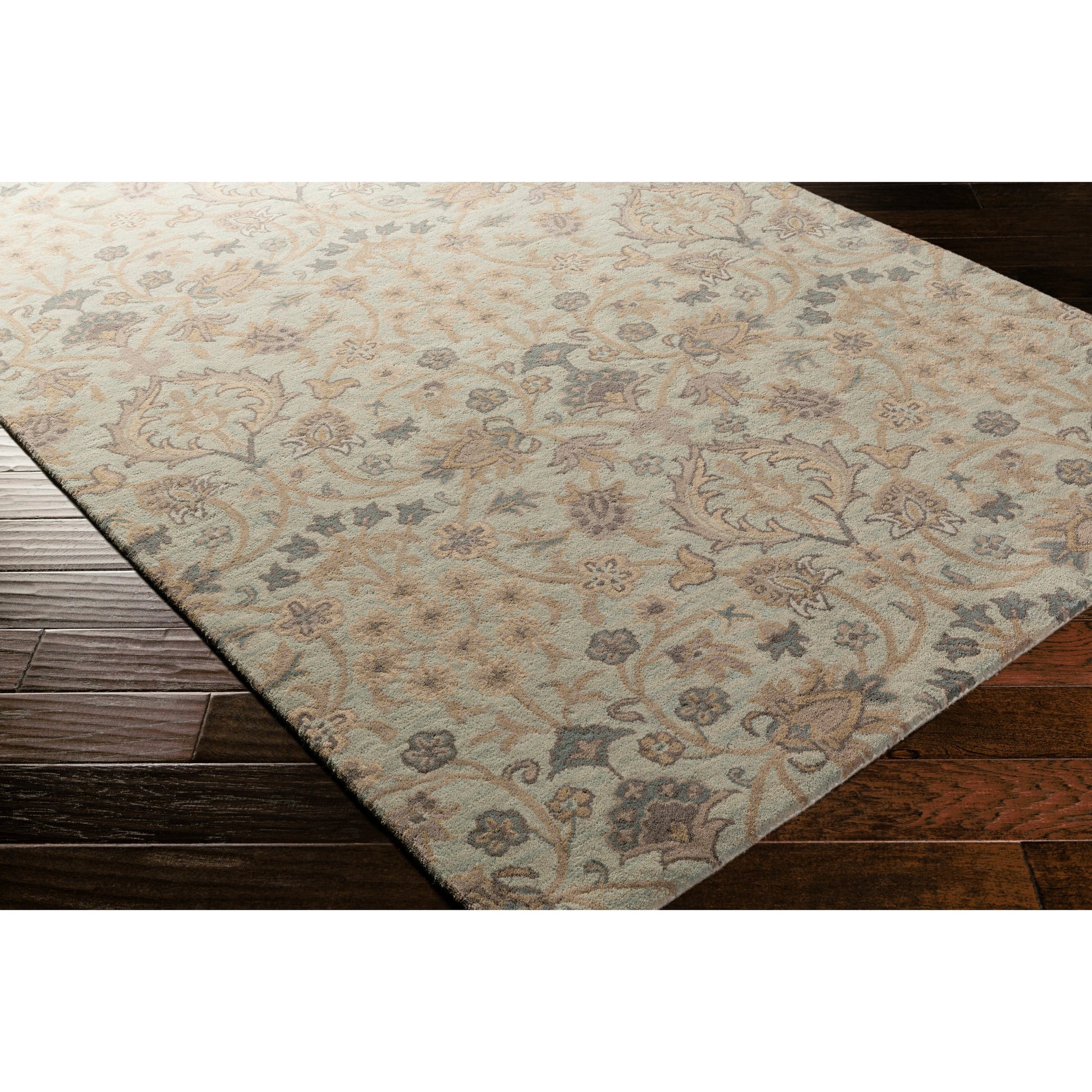 Castello Rug - 15550 by Surya in ice blue, gray, blue, taupe. Made from 100% wool in a unique style.