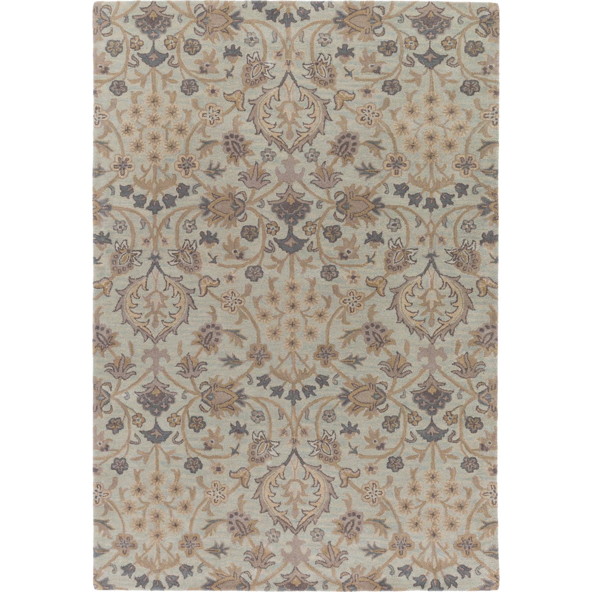 Castello Rug - 15550 by Surya in ice blue, gray, blue, taupe. Made from 100% wool in a unique style.