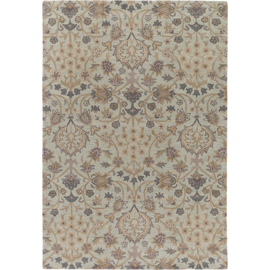 Castello Rug - 15550 by Surya in ice blue, gray, blue, taupe. Made from 100% wool in a unique style.