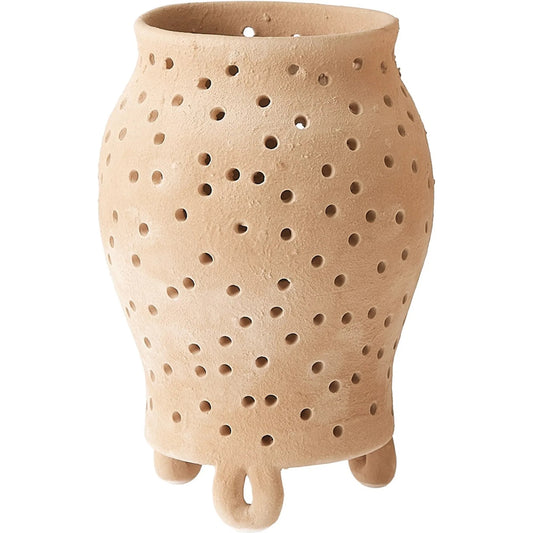 Yassine Candle Holder by Global Views. Made from ceramic in a rustic style.