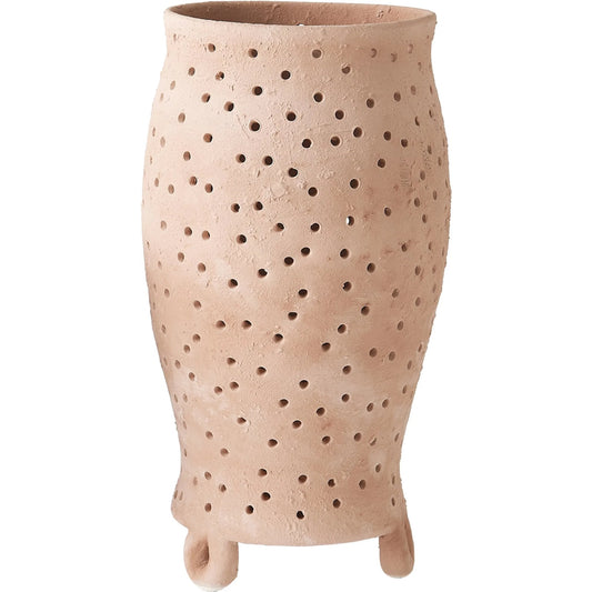 Yassine Candle Holder by Global Views. Made from ceramic in a rustic style.