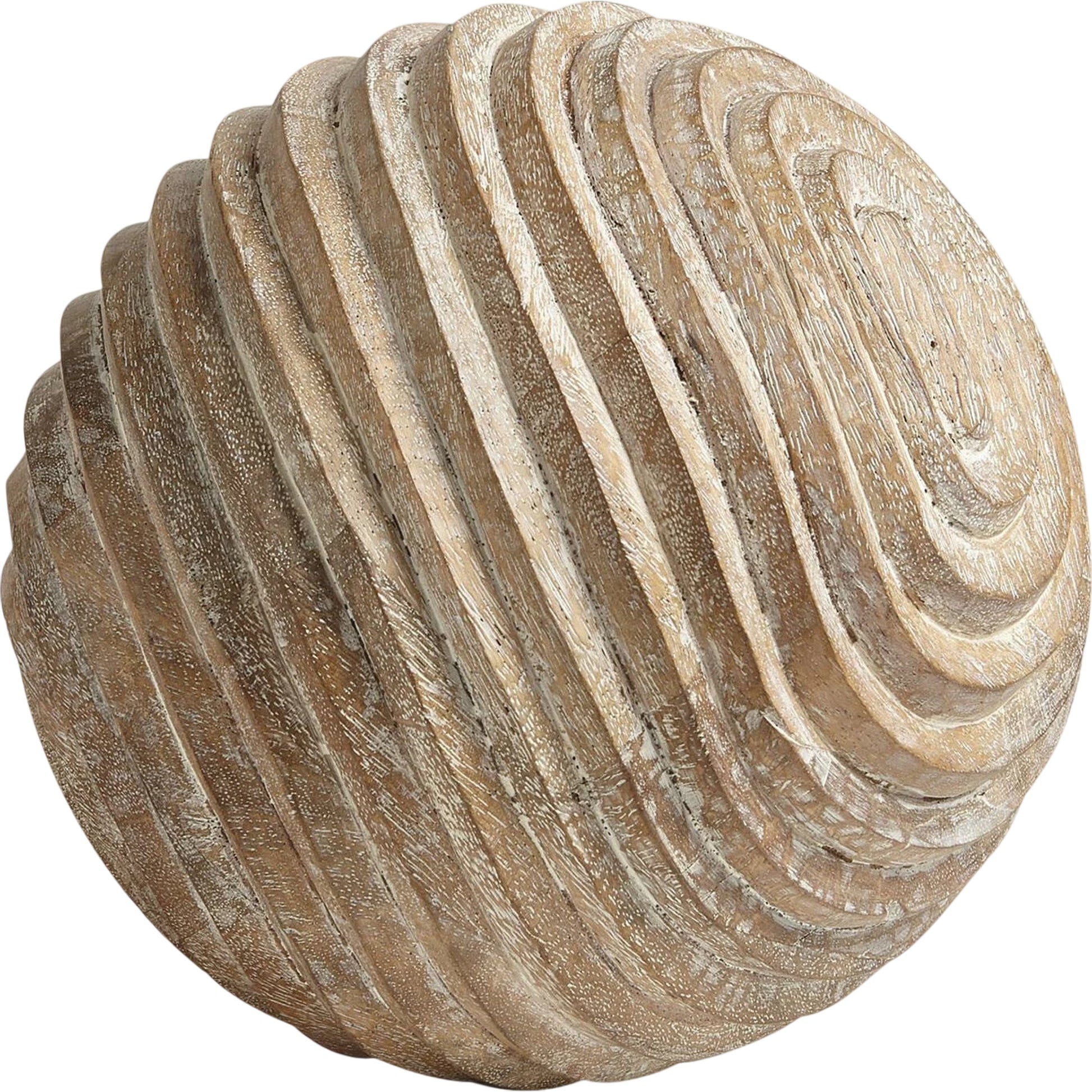 Moulard Wooden Sphere by Global Views in light gray. Made from mango in a eclectic & global style.