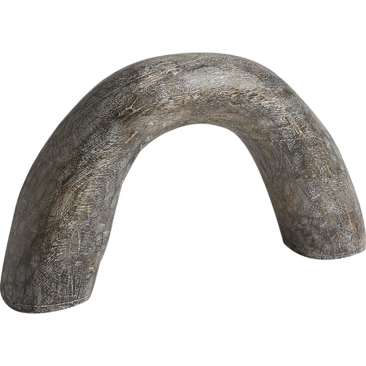 Salette Wooden Arch by Global Views in gray textured. Made from mango in a eclectic & global style.