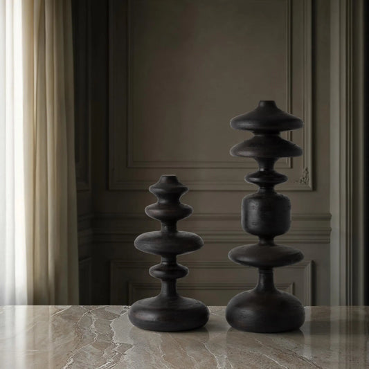 Romain Totem by Global Views in natural. Made from wood in a rustic style.