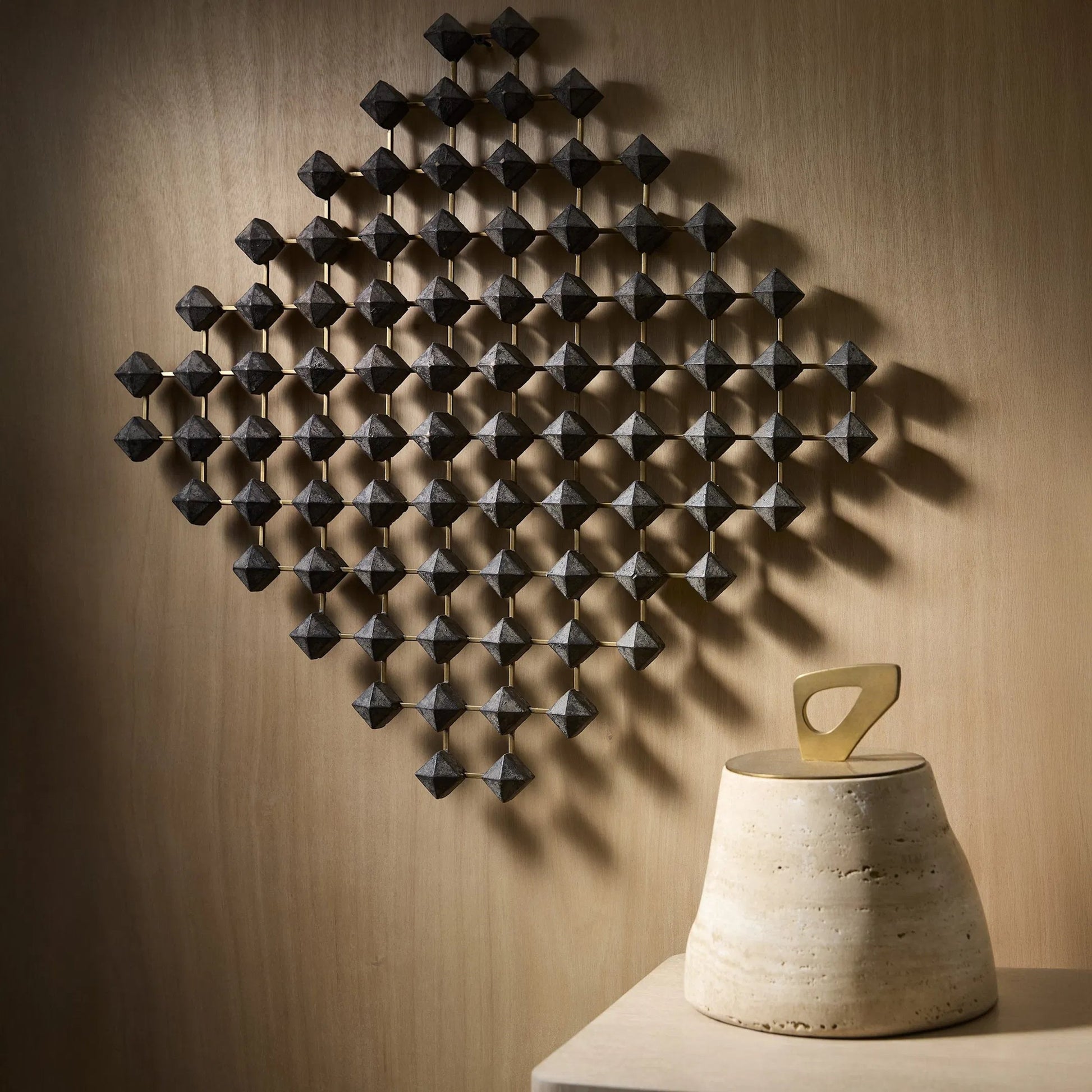 Ramus Wall Art by Global Views in wood, brass. Made from unique in a modern style.