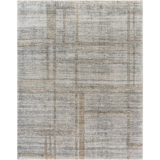 Clemente Rug - 533742 by Surya in sterling grey, desert sand, slate, prairie dust, nickel. Made from wool, viscose in a unique style.