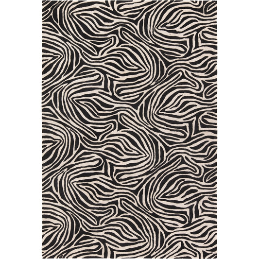 Clayton CLN18 Rug by Jaipur Living in black, ivory. Made from 60% wool 40% viscose in a unique style.