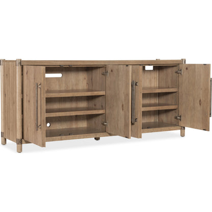 Vineyard Row Entertainment Credenza by Hooker Furniture in light wood and sonoma. Made from unique in a transitional style.