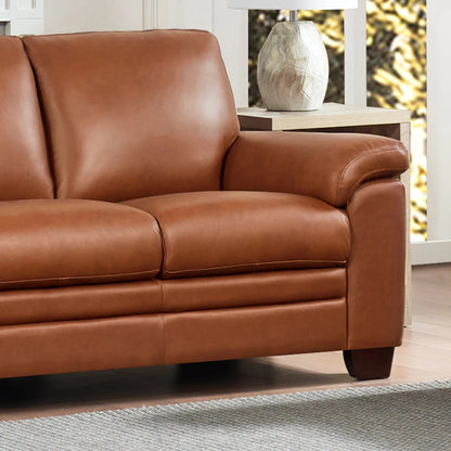 Magnum Sofa by Hydeline in chestnut brown. Made from leather in a traditional style.