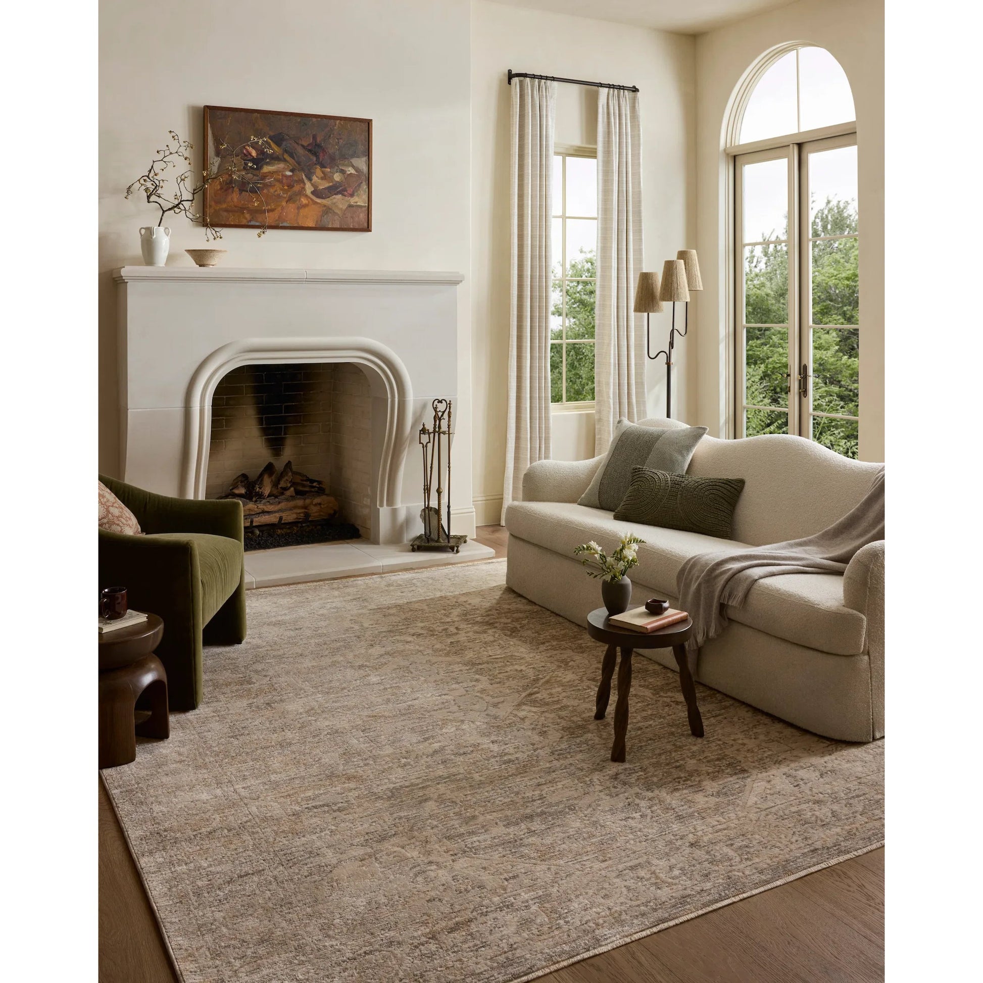Clarisse CLS-02 Rug by Loloi in smoke, natural. Made from 50% polyester, 50% polypropylene in a unique style.