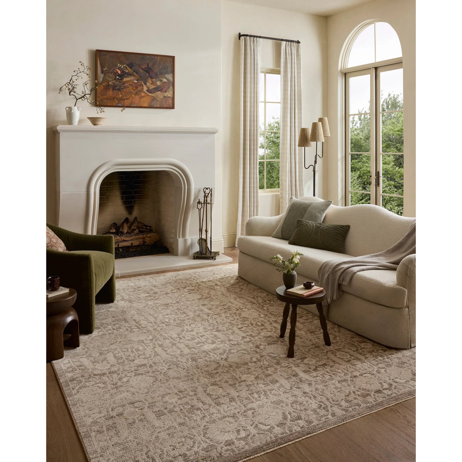 Clarisse CLS-06 Rug by Loloi in fog, bone. Made from 50% polyester, 50% polypropylene in a unique style.
