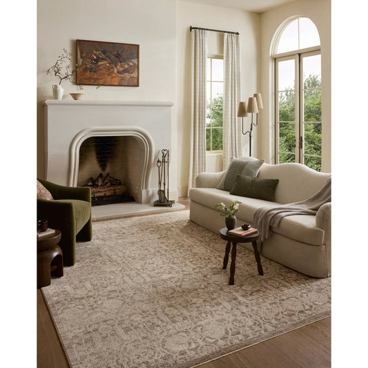 Clarisse CLS-06 Rug by Loloi in fog, bone. Made from 50% polyester, 50% polypropylene in a unique style.