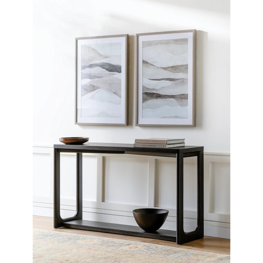 Callister Console Table - 531815 by Surya. Made from top: wood veneer, manufactured wood, base: oak in a modern style.