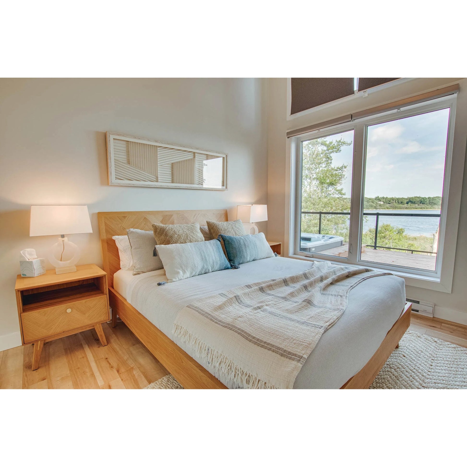 Colton Nightstand by LH Imports in light brown and natural, brass. Made from solid oak, mdf oak veneer, brass in a transitional style.