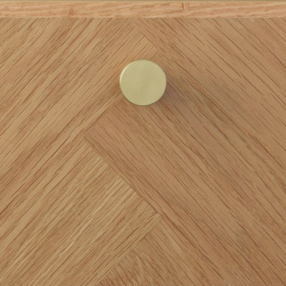 Colton Nightstand by LH Imports in light brown and natural, brass. Made from solid oak, mdf oak veneer, brass in a transitional style.