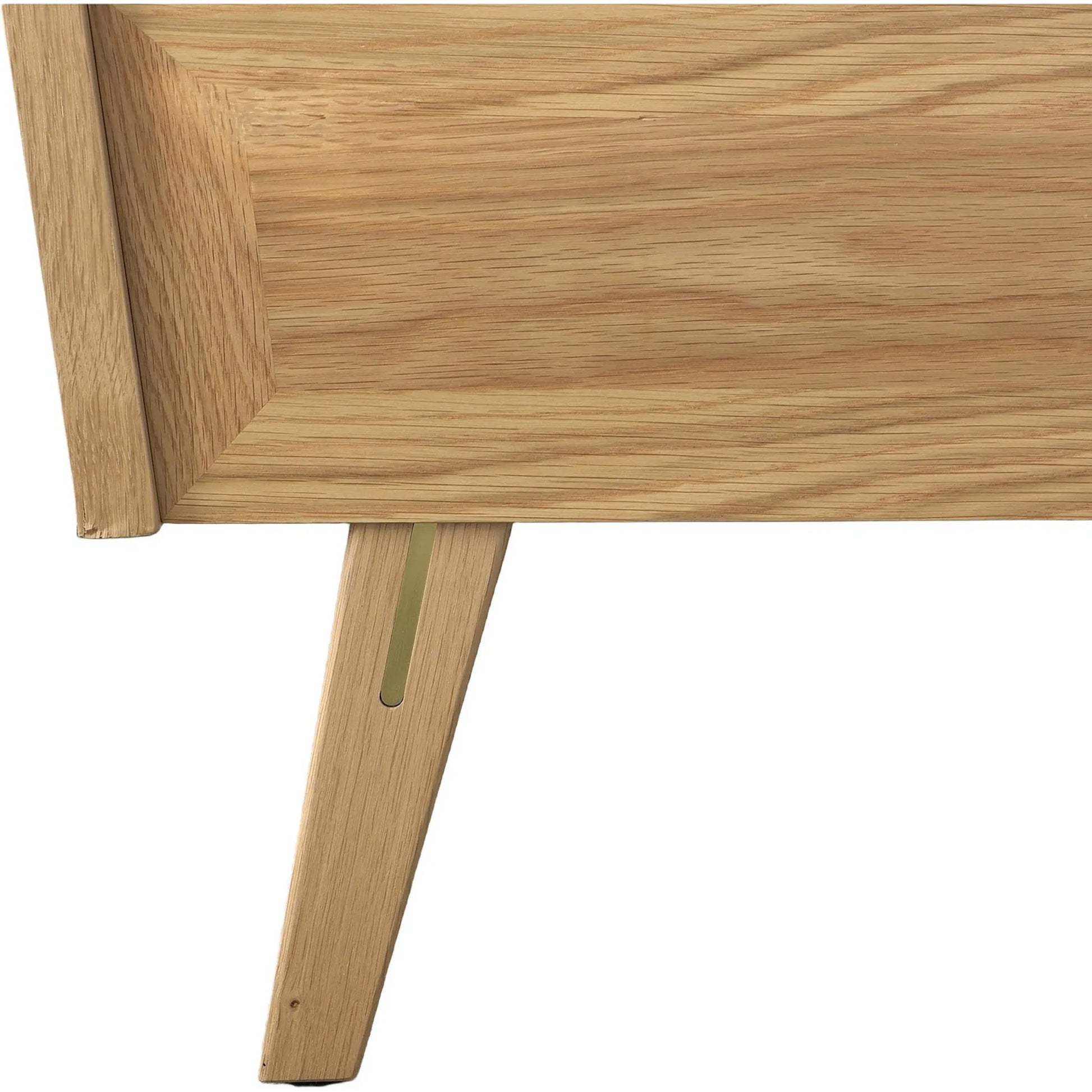 Colton Bed by LH Imports in light brown. Made from solid oak, mdf oak veneer in a modern style.