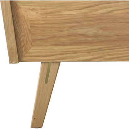 Colton Bed by LH Imports in light brown. Made from solid oak, mdf oak veneer in a modern style.