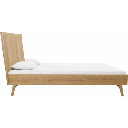 Colton Bed by LH Imports in light brown. Made from solid oak, mdf oak veneer in a modern style.