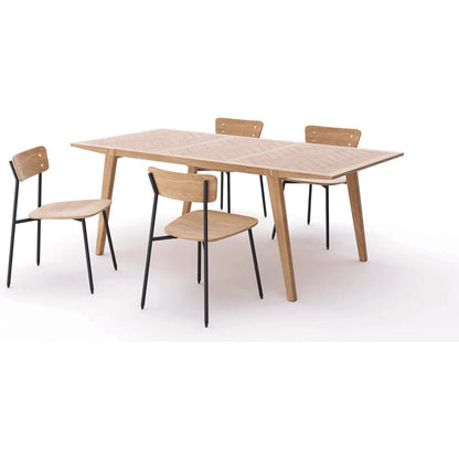 Colton Dining Chair by LH Imports in natural, black. Made from solid oak, brass, metal legs in a transitional style.