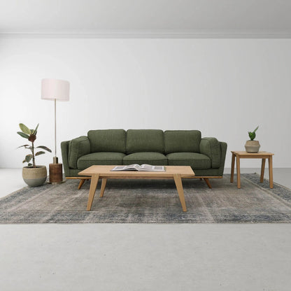 Colton Coffee Table by LH Imports in light brown and natural, brass. Made from solid oak, mdf oak veneer, brass in a modern style.