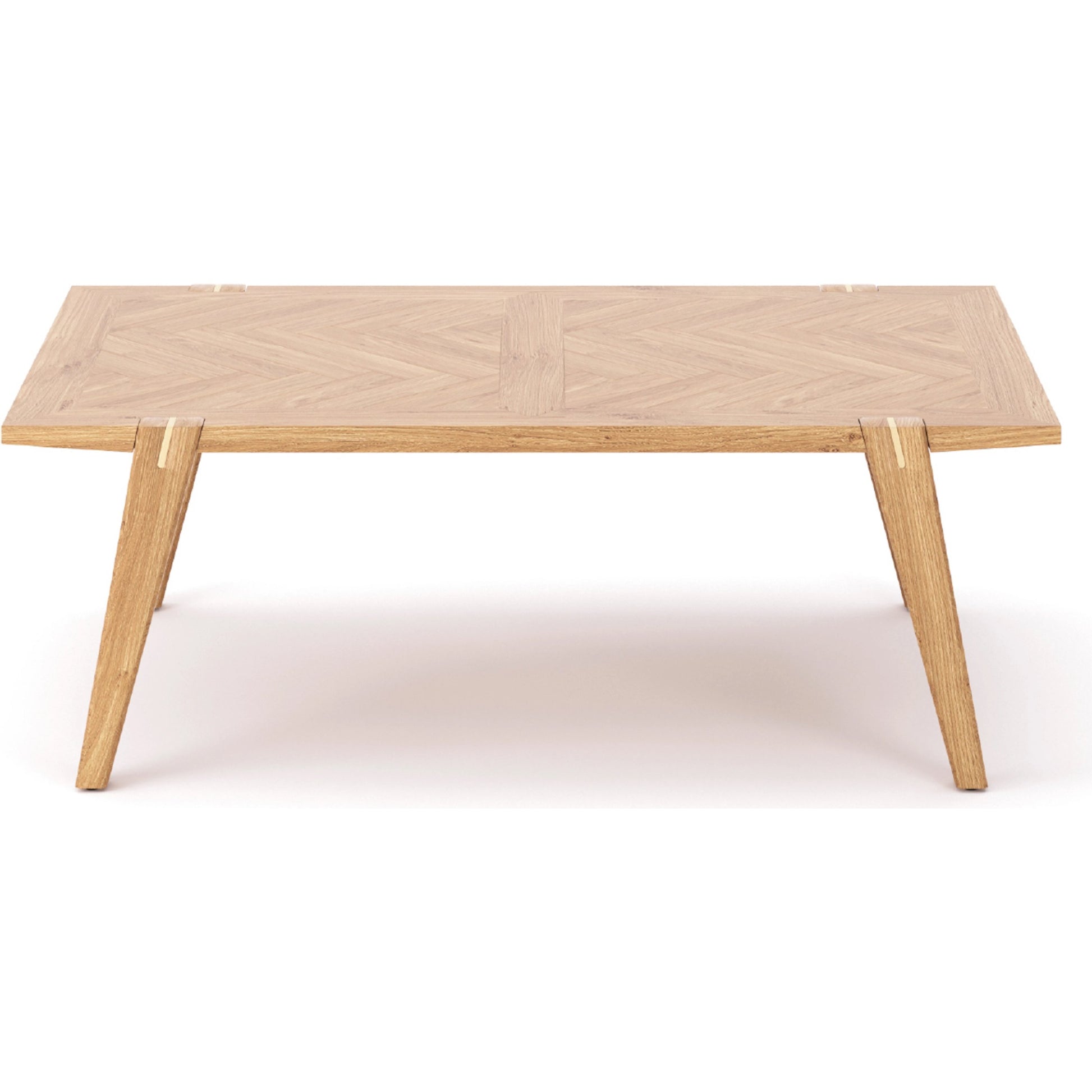 Colton Coffee Table by LH Imports in light brown and natural, brass. Made from solid oak, mdf oak veneer, brass in a modern style.