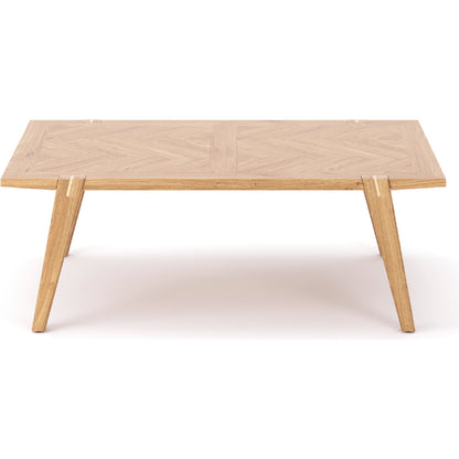 Colton Coffee Table by LH Imports in light brown and natural, brass. Made from solid oak, mdf oak veneer, brass in a modern style.