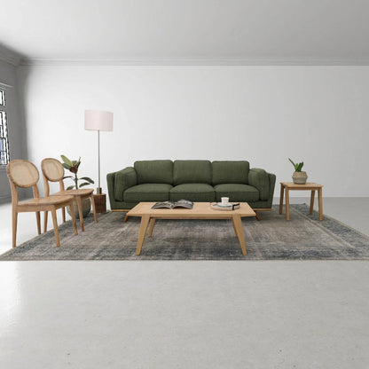 Colton Side Table by LH Imports in light brown and natural, brass. Made from solid oak, mdf oak veneer, brass in a modern style.