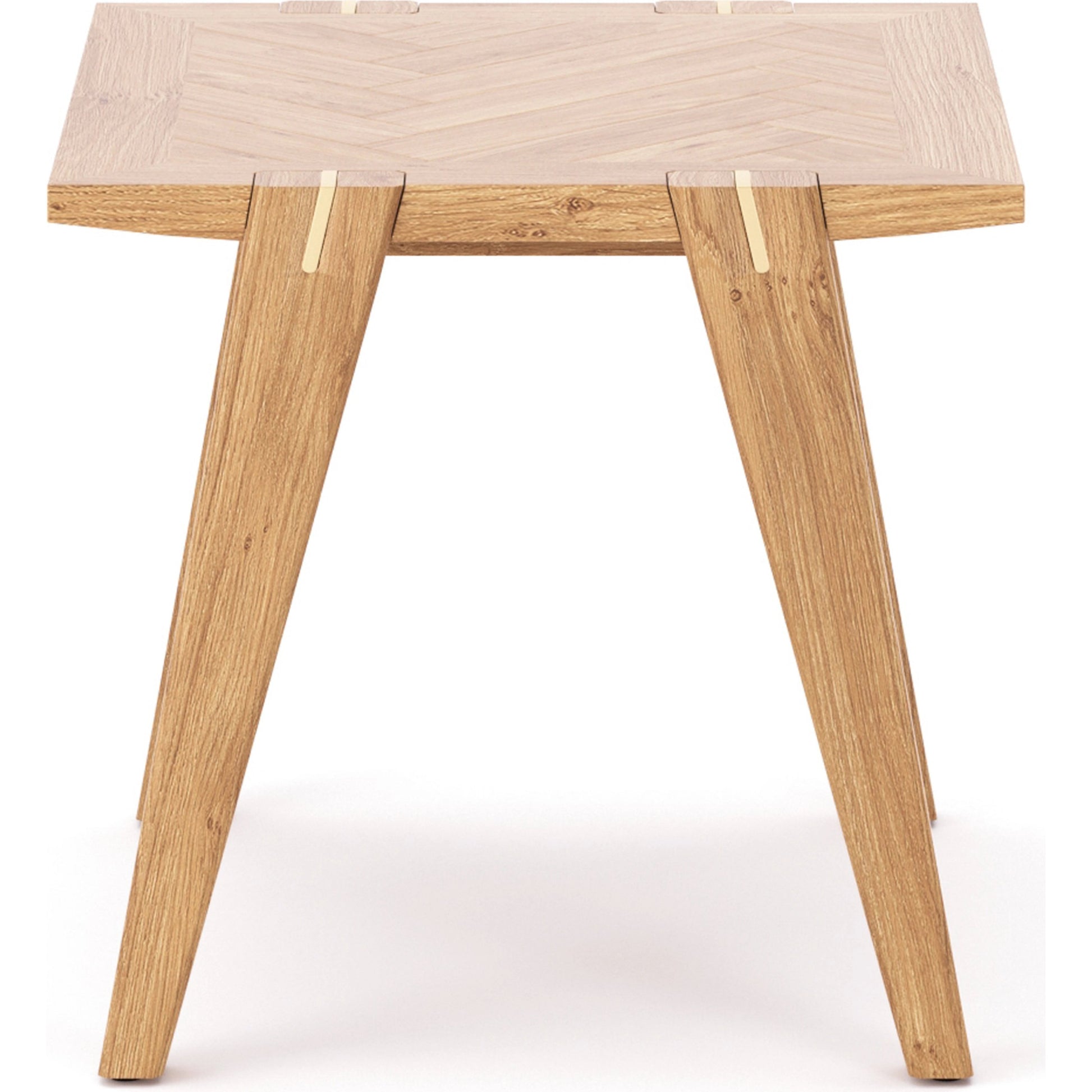 Colton Side Table by LH Imports in light brown and natural, brass. Made from solid oak, mdf oak veneer, brass in a modern style.