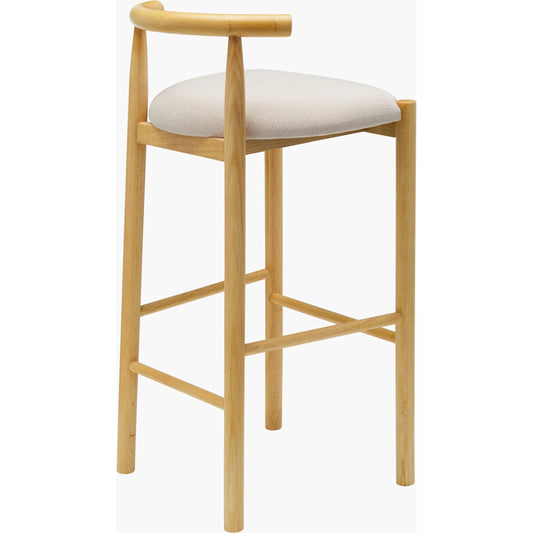 Callum Bar Stool - 530621 by Surya in upholstery: light beige, base: wheat and lacquered. Made from polyester, oak, polyurethane foam, polyfill in a modern style.