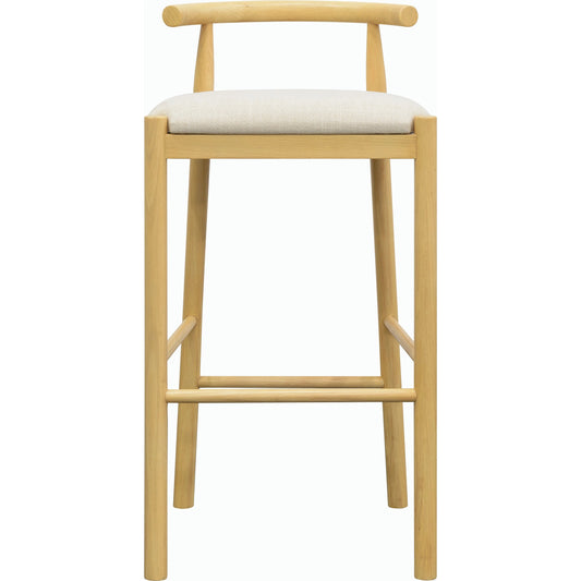 Callum Bar Stool - 530621 by Surya in upholstery: light beige, base: wheat and lacquered. Made from polyester, oak, polyurethane foam, polyfill in a modern style.