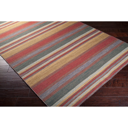 Calvin Rug - 1736 by Surya in red, mustard. Made from 100% wool in a unique style.