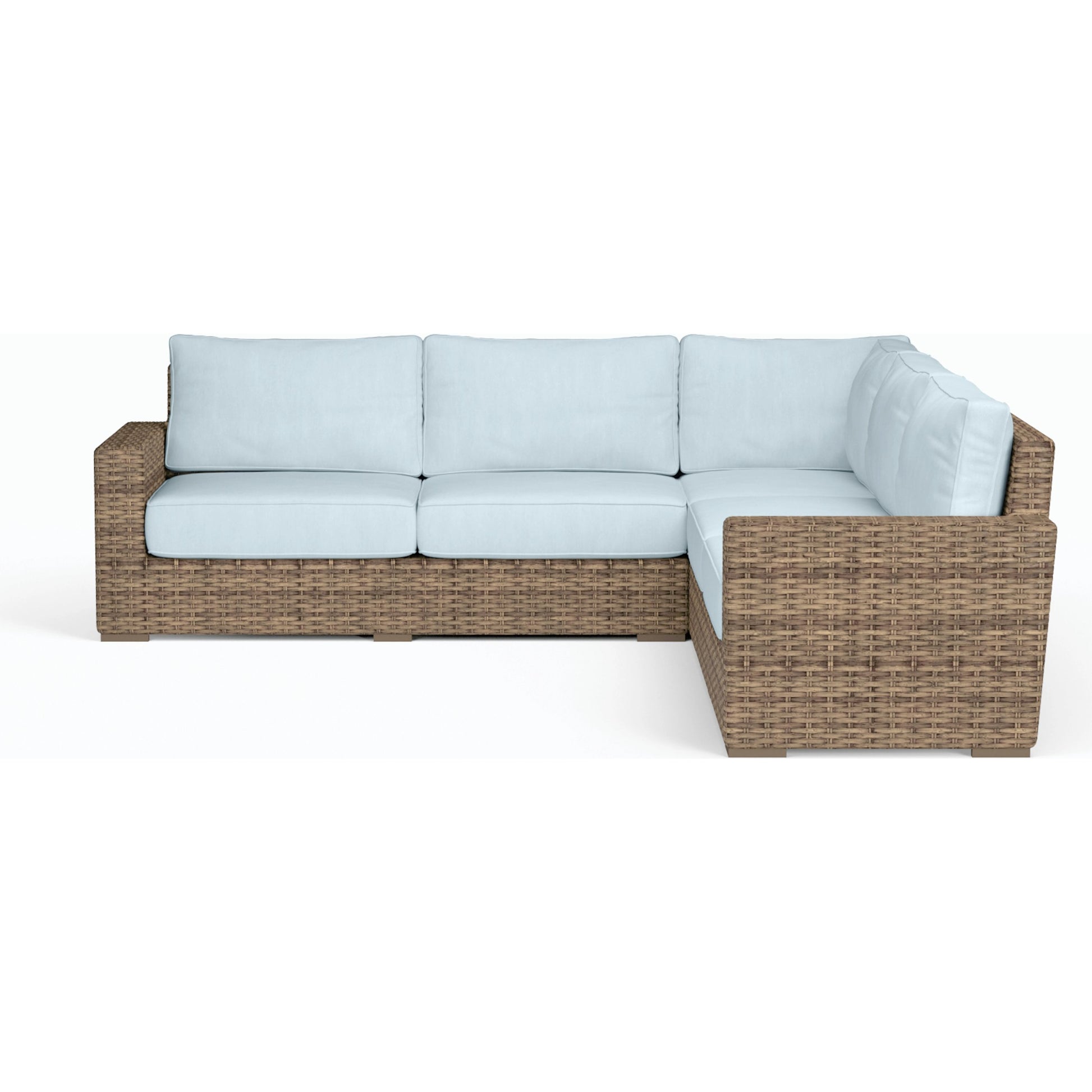 Havana Outdoor Sectional by Sunset West in tobacco. Made from resin wicker in a modern style.