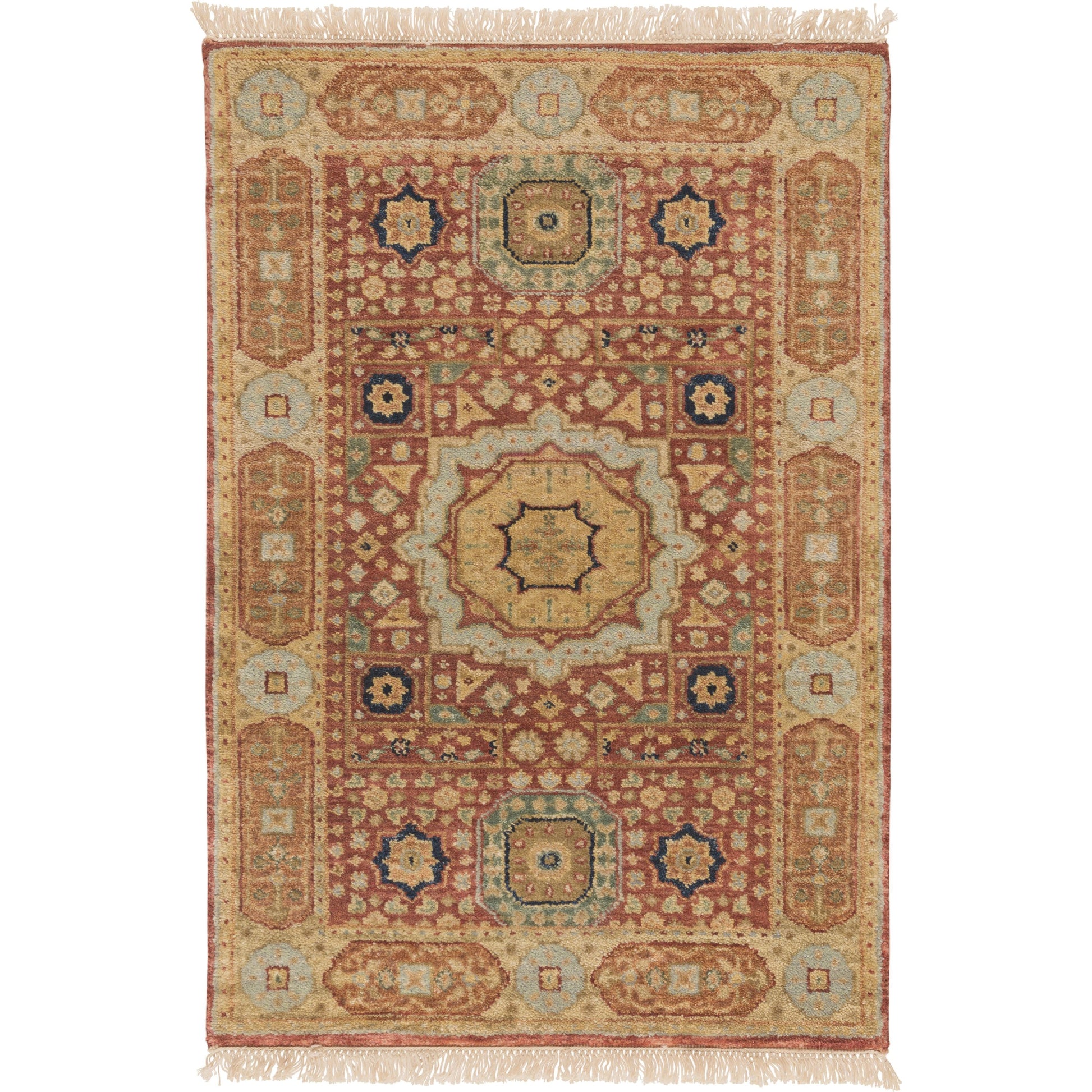 Cambridge Rug - 509 by Surya in light beige, medium brown, gray, burnt orange, light olive, brown. Made from 100% new zealand wool in a unique style.