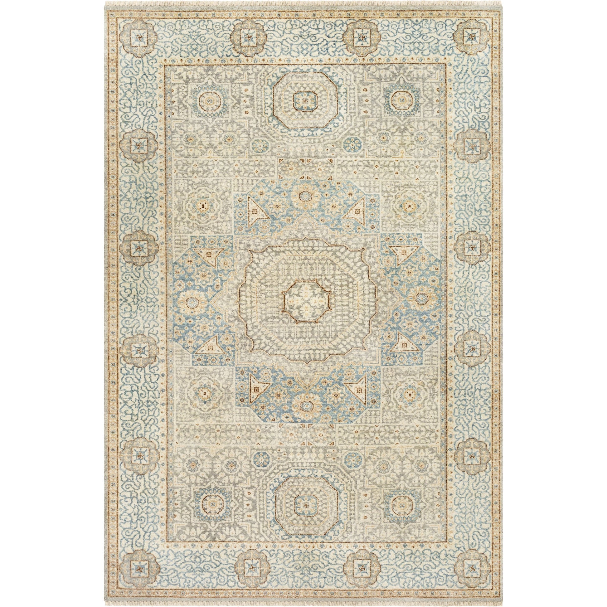 Cambridge Rug - 509 by Surya in light beige, medium brown, gray, burnt orange, light olive, brown. Made from 100% new zealand wool in a unique style.