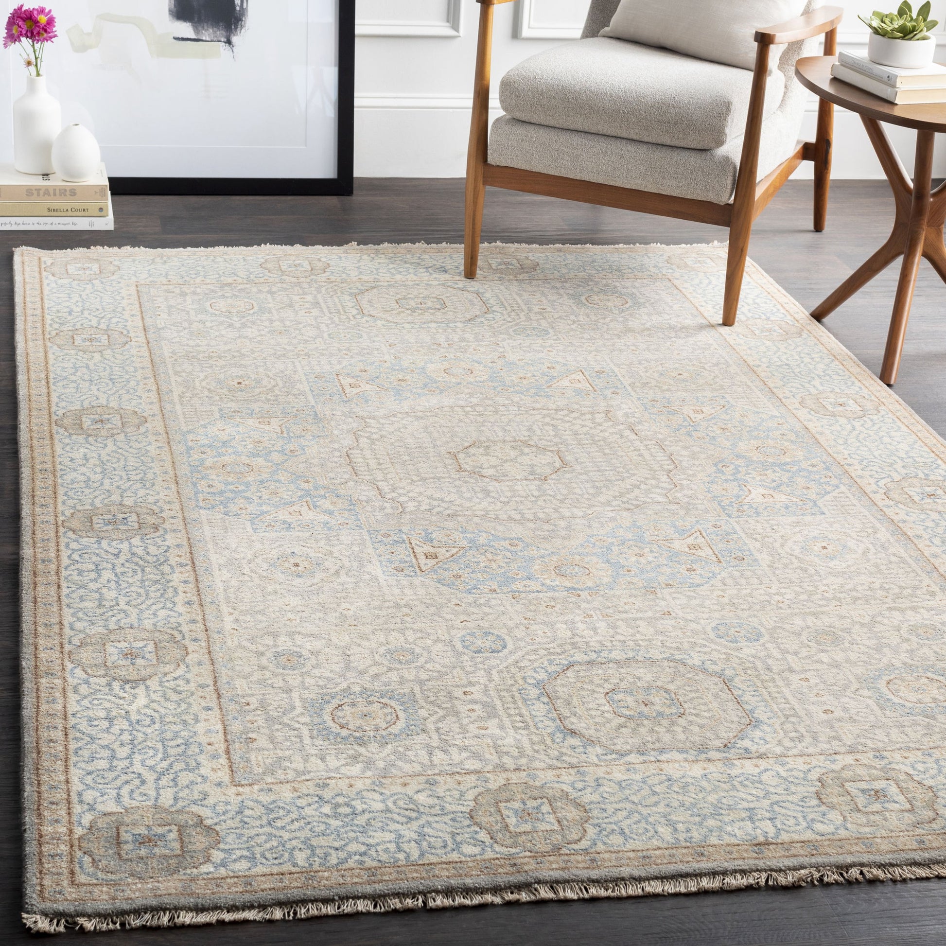 Cambridge Rug - 509 by Surya in light beige, medium brown, gray, burnt orange, light olive, brown. Made from 100% new zealand wool in a unique style.