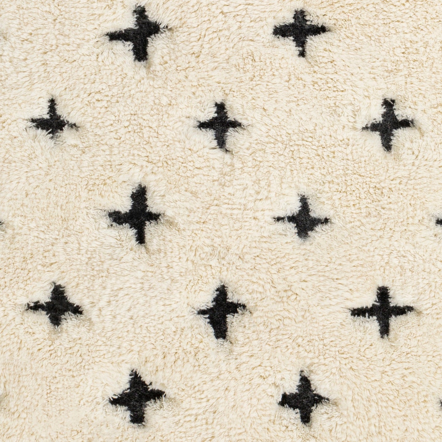 006 SI-1878658,SI-1878659 | Closeup | Camille Rug - 26506 by Surya in cream, black. Made from 90% wool, 10% cotton in a unique style.