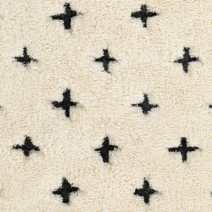 Camille Rug - 26506 by Surya in cream, black. Made from 90% wool, 10% cotton in a unique style.