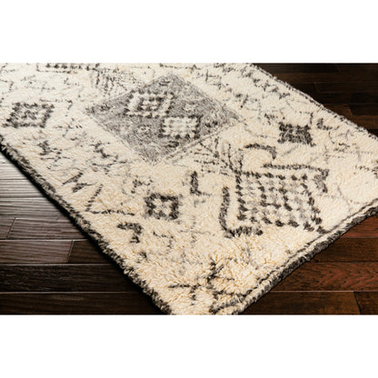 Camille Rug - 27015 by Surya in cream, medium gray, black. Made from 100% new zealand wool in a unique style.