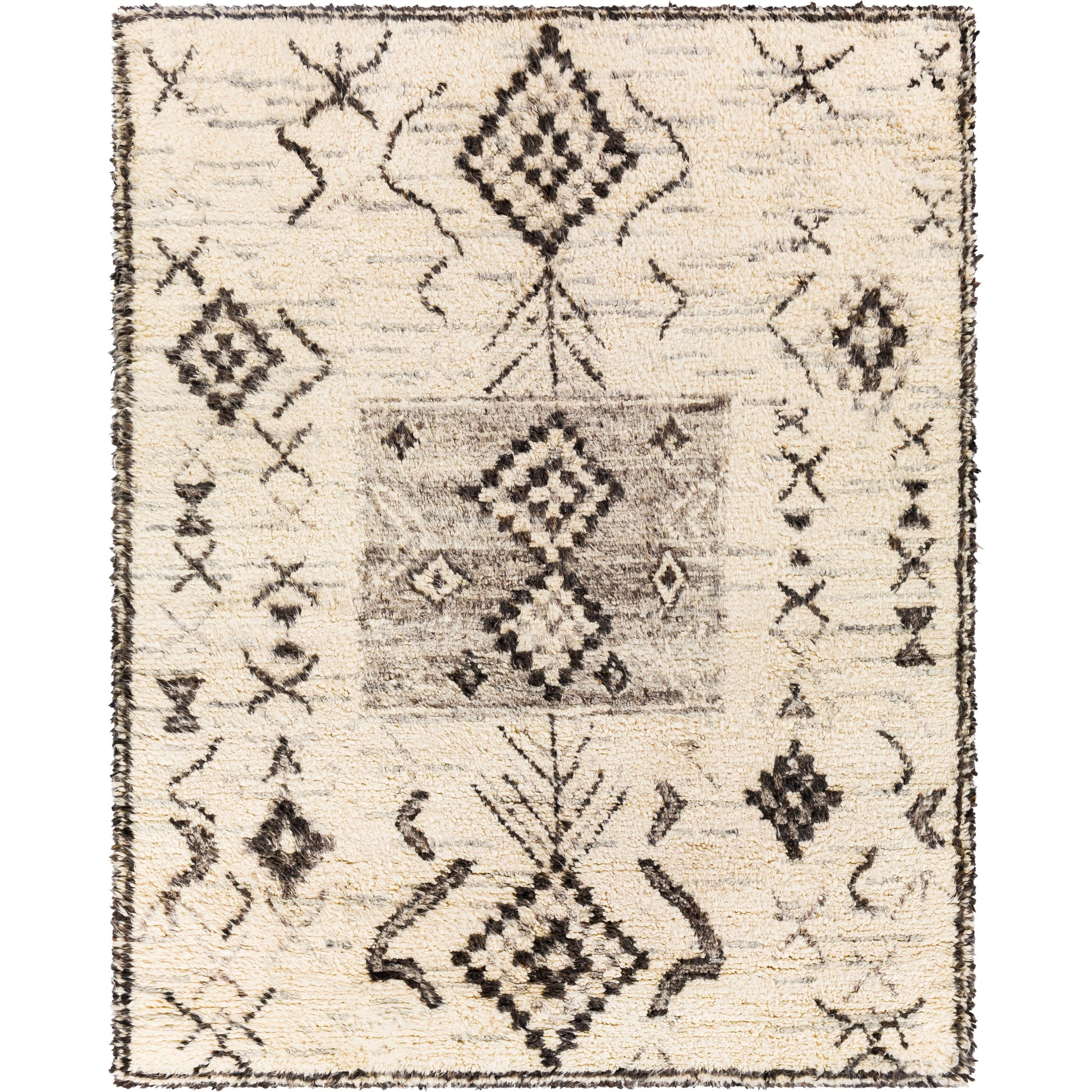 Camille Rug - 27015 by Surya in cream, medium gray, black. Made from 100% new zealand wool in a unique style.