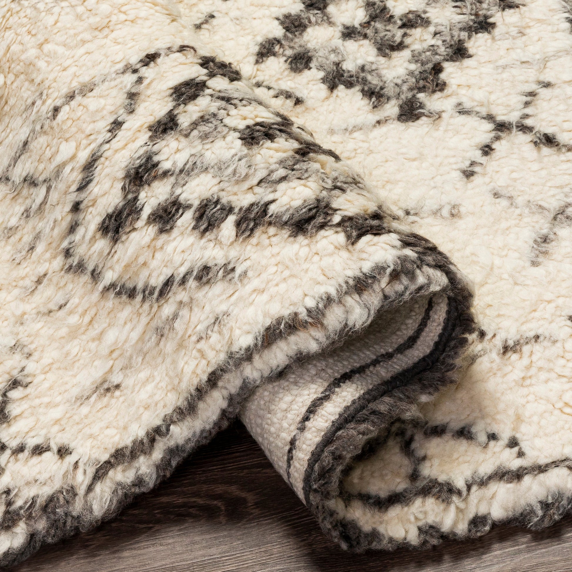 Camille Rug - 27015 by Surya in cream, medium gray, black. Made from 100% new zealand wool in a unique style.
