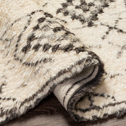 Camille Rug - 27015 by Surya in cream, medium gray, black. Made from 100% new zealand wool in a unique style.