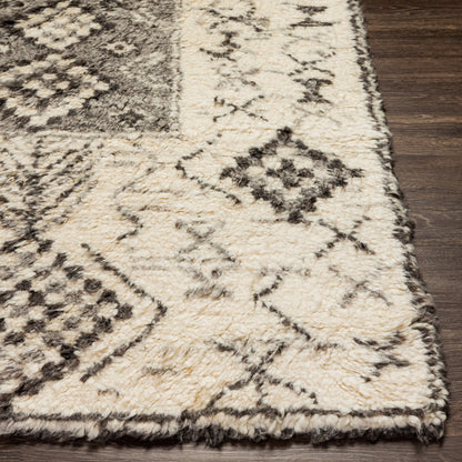 Camille Rug - 27015 by Surya in cream, medium gray, black. Made from 100% new zealand wool in a unique style.