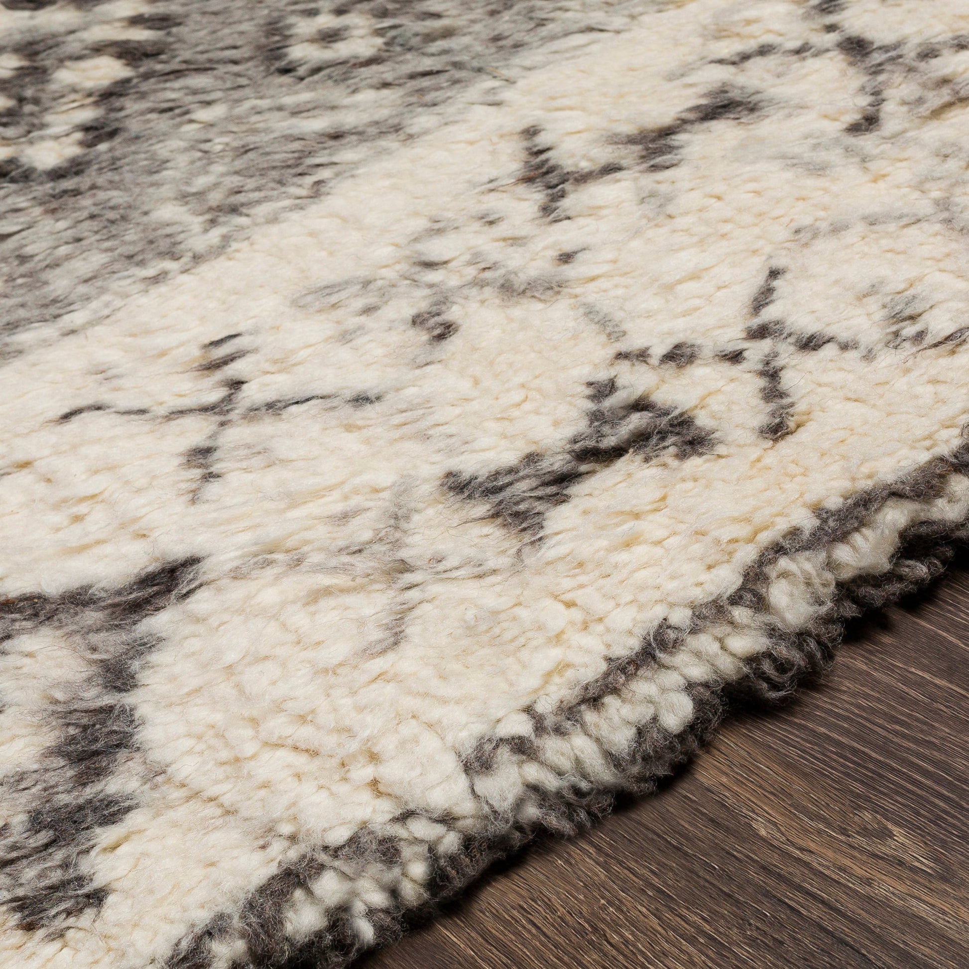Camille Rug - 27015 by Surya in cream, medium gray, black. Made from 100% new zealand wool in a unique style.