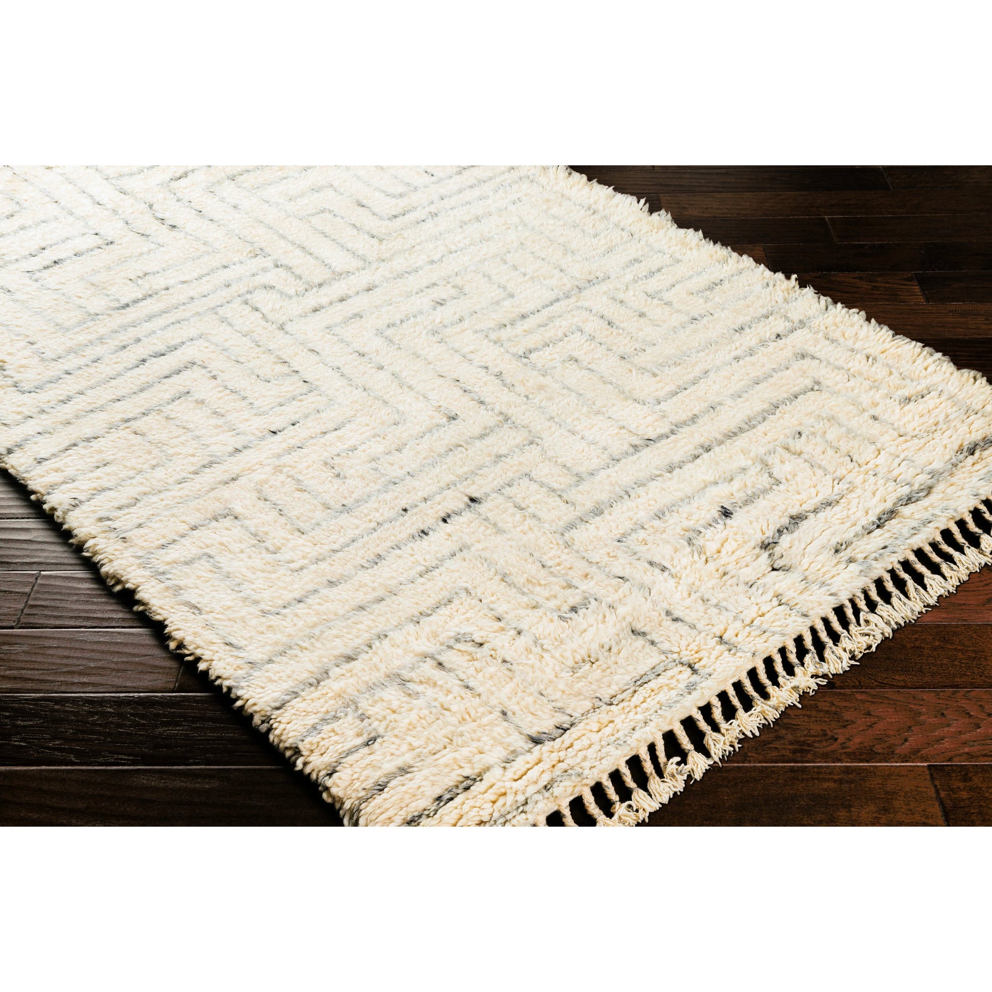 Camille Rug - 27012 by Surya in cream, medium gray, black. Made from 100% new zealand wool in a unique style.