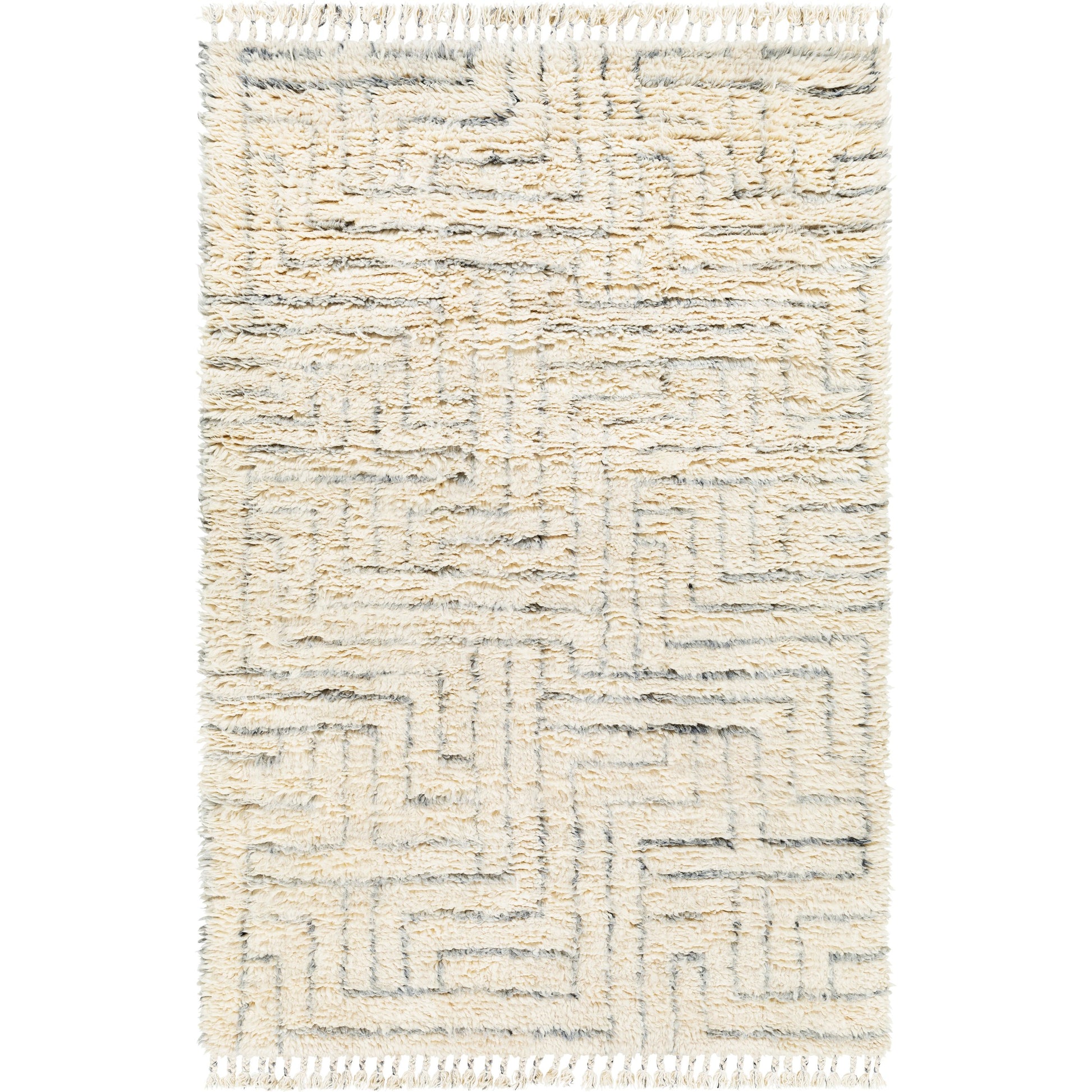 Camille Rug - 27012 by Surya in cream, medium gray, black. Made from 100% new zealand wool in a unique style.