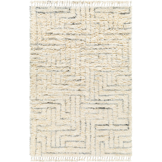 Camille Rug - 27012 by Surya in cream, medium gray, black. Made from 100% new zealand wool in a unique style.