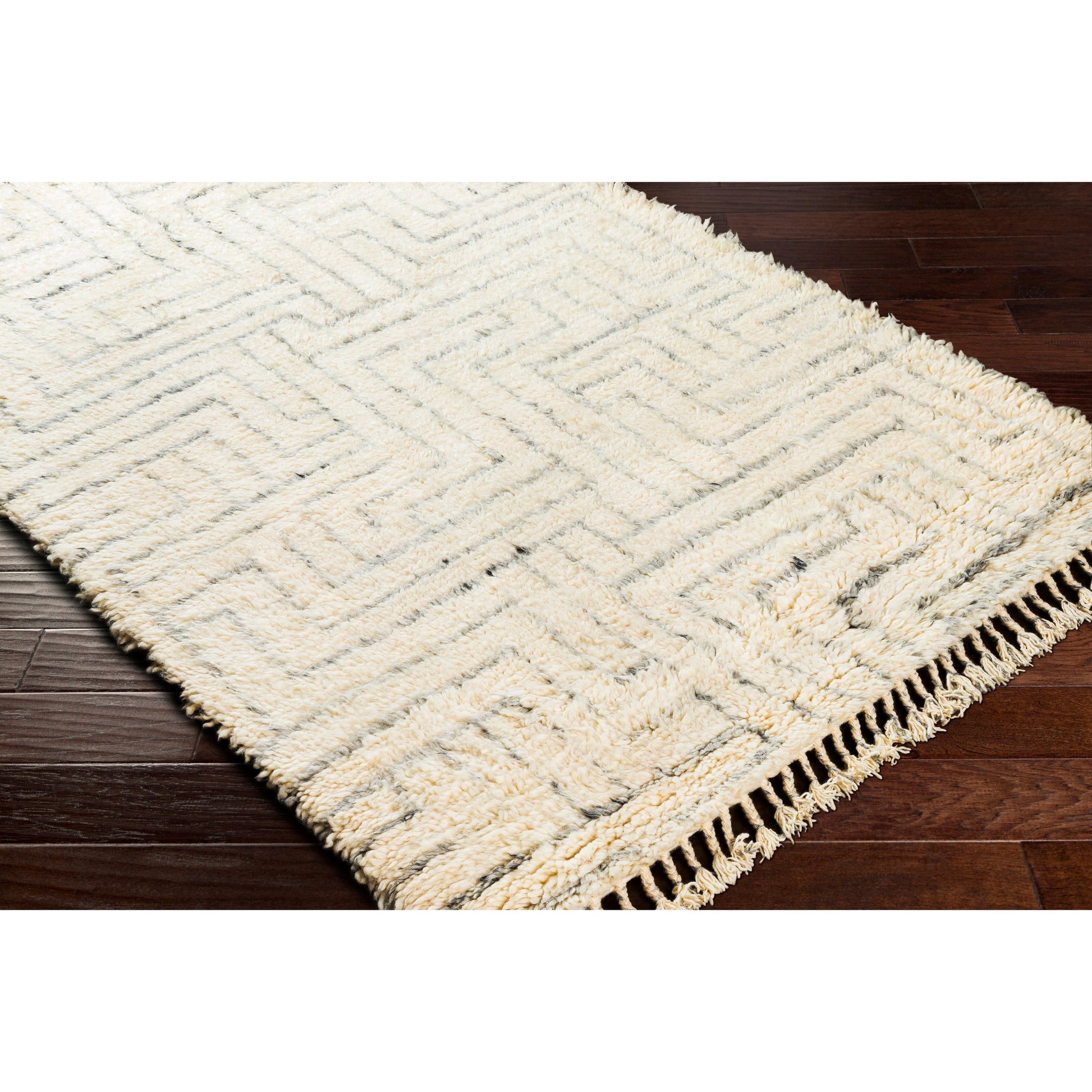 Camille Rug - 27012 by Surya in cream, medium gray, black. Made from 100% new zealand wool in a unique style.