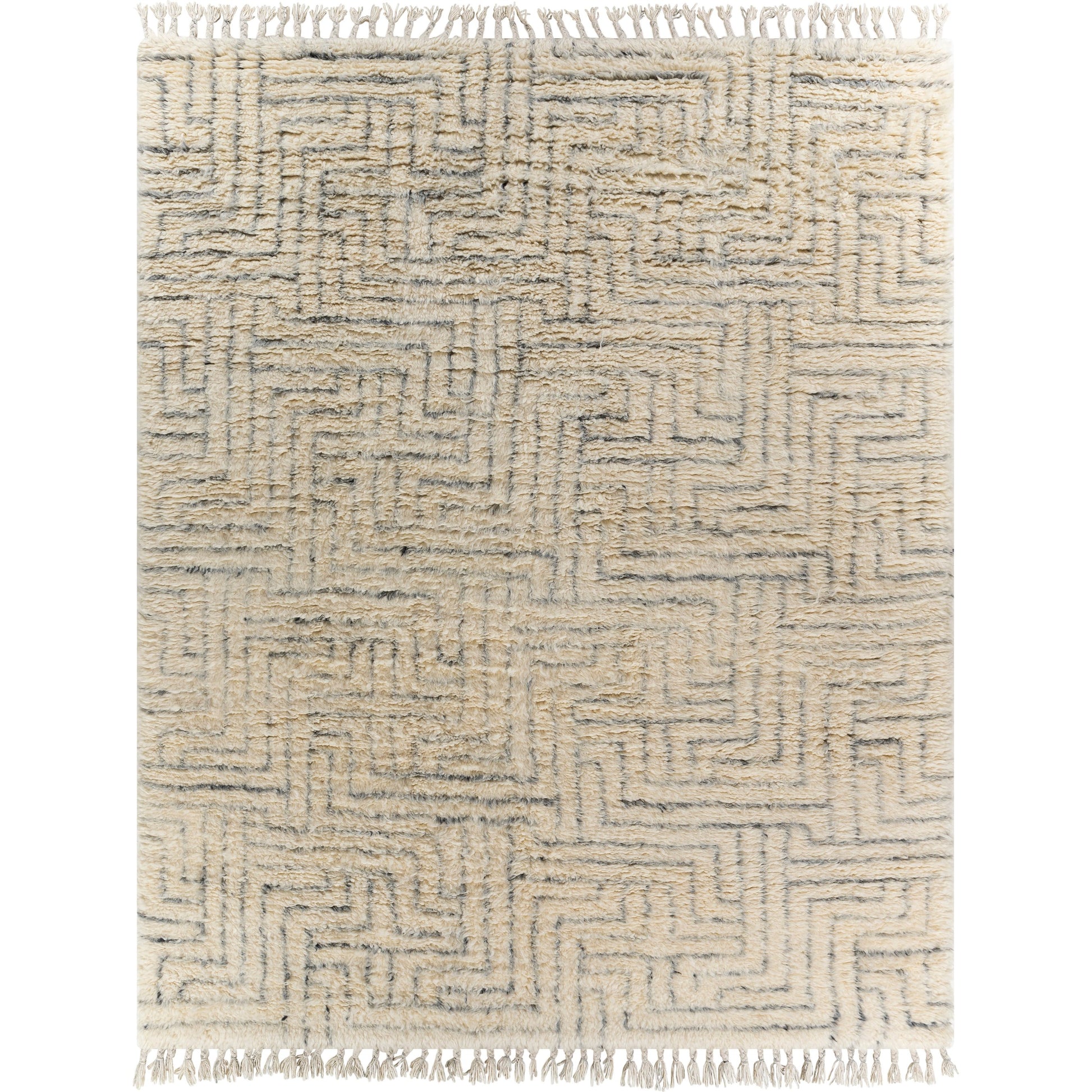 Camille Rug - 27012 by Surya in cream, medium gray, black. Made from 100% new zealand wool in a unique style.